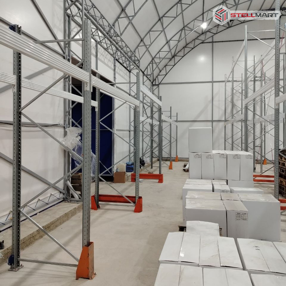 фронтальные б/у стеллажи для ангара арочный склад